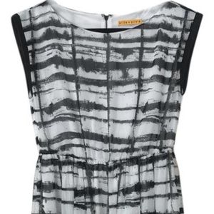 Alice + Olivia leather piping black + white dress